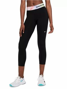 Nike Pro Dri-FIT 7/8 Training Leggings Women’s Small Tie Dye Black Tight Pants